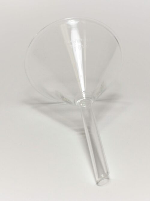 Lab Funnel Set, Including one Borosilicate Glass and one Plastic Funnel, 75 mm, Set of 2