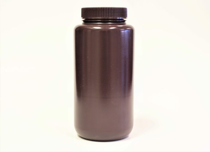 Reagent Bottle, PP Plastic, Wide Mouth, Amber, 1000 ml