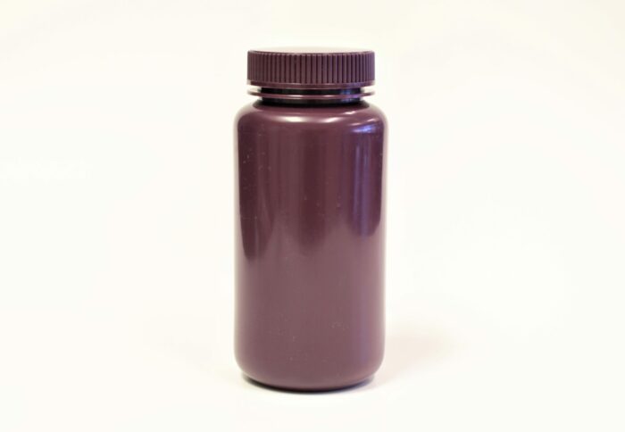 Reagent Bottle, PP Plastic, Wide Mouth, Amber, 500 ml
