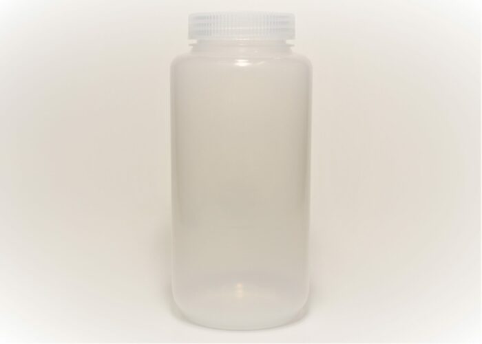 Reagent Bottle, PP Plastic, Wide Mouth, Transparent White, 1000 ml