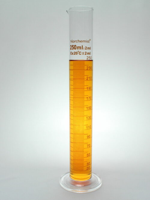 Graduated Cylinder, Borosilicate Glass, 250 ml, Pack of 2