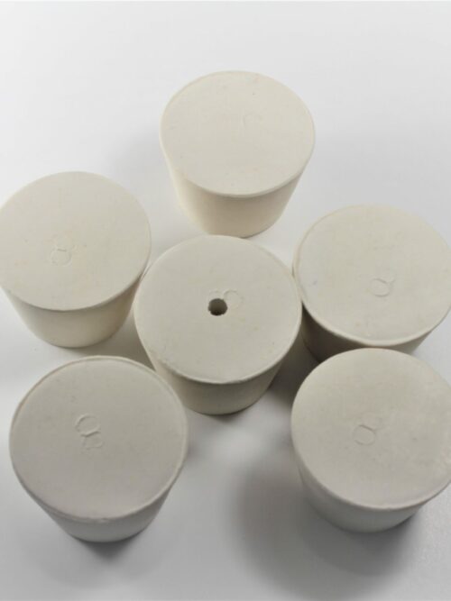 Rubber Stopper, # 8, Solid, White