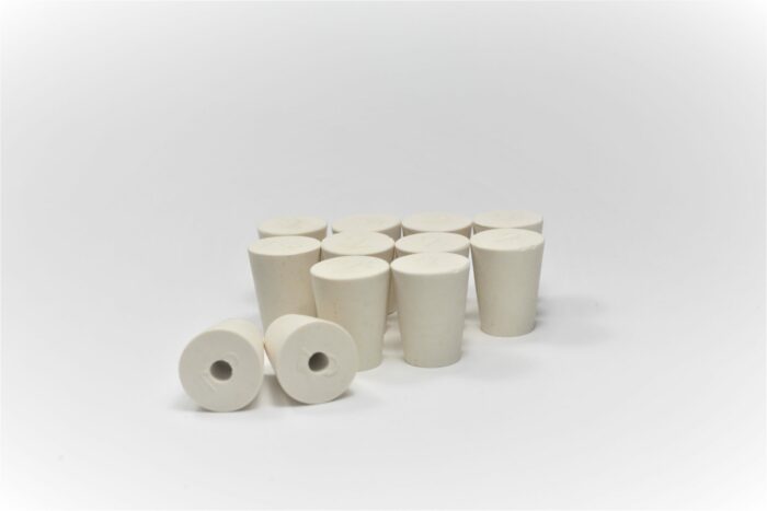 10+2 Rubber Stopper set, Including 10 of #2 and 2 of #2 with 1-Hole Bonus, White, Set of 12