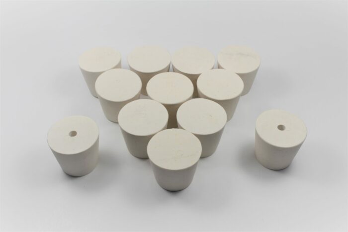 10+2 Rubber Stopper set, Including 10 of #6 and 2 of #6 with 1-Hole Bonus, White, Set of 12