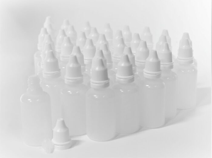 Dropping Bottle, PE Plastic, Transparent White, 30 ml, Pack of 36