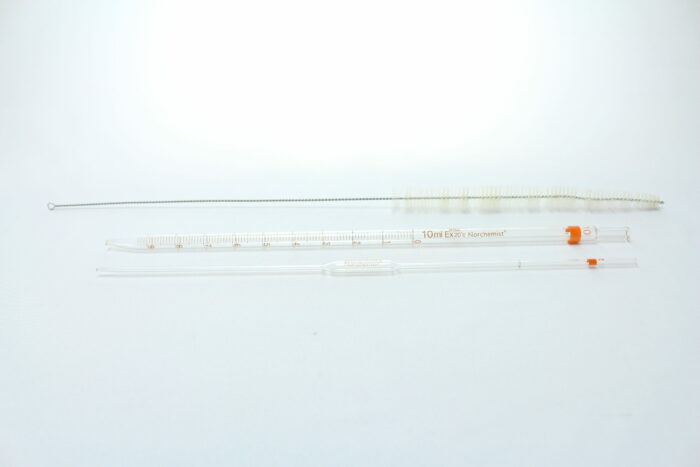 Glass Pipette Set, One Graduated-10 ml, One Volumetric-2 ml and One Brush, Set of 3