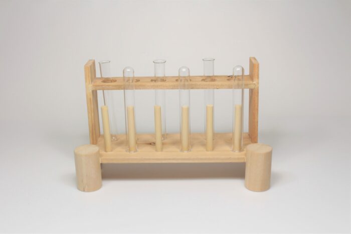 Test Tube Rack, Wood, 6×18 mm Holes and 6 Drying Pegs