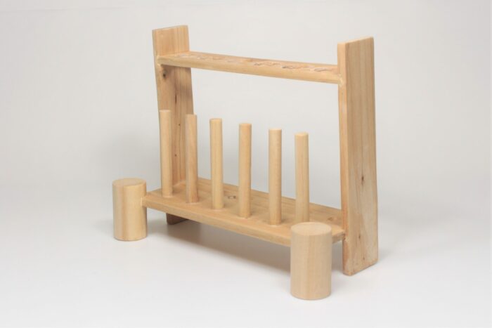 Test Tube Rack, Wood, 6×22 mm Holes and 6 Drying Pegs