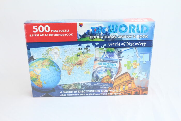 The World Educational 500 Pcs. Jigsaw Puzzle & First Atlas Reference Books