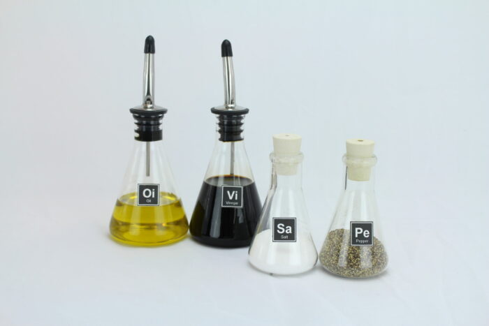 Chemistry Lovers Oil and Vinegar, Salt and Pepper Shaker Set