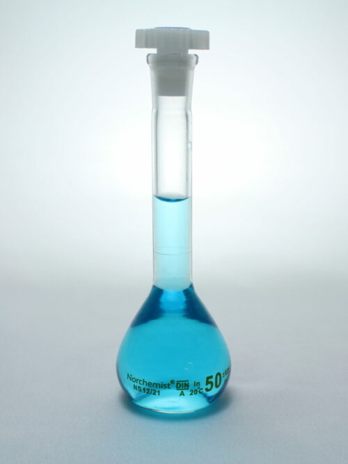 Volumetric Flask, Borosilicate Glass, 50 ml, Pack of 2