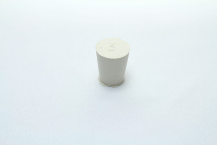 Rubber Stopper, #3, Solid, White