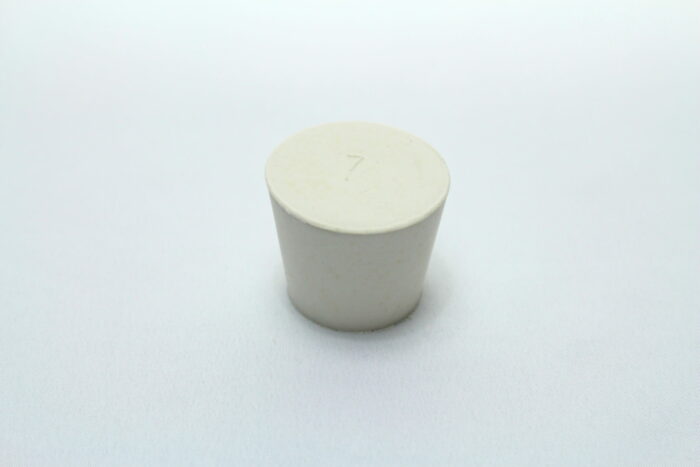 Rubber Stopper, #7, Solid, White