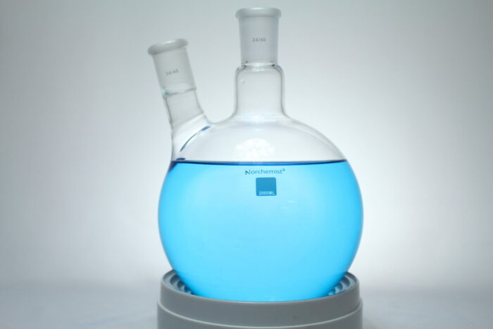 Round Bottom Boiling Flask, Two-Neck, Borosilicate Glass, 2000 ml, 24/40