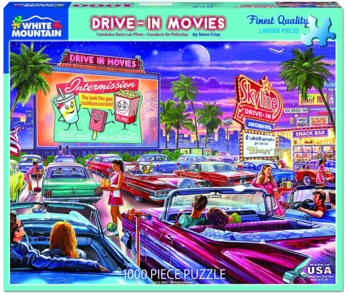 White Mountain Puzzles, Drive-In Movies, 1000 PCs Jigsaw Puzzle