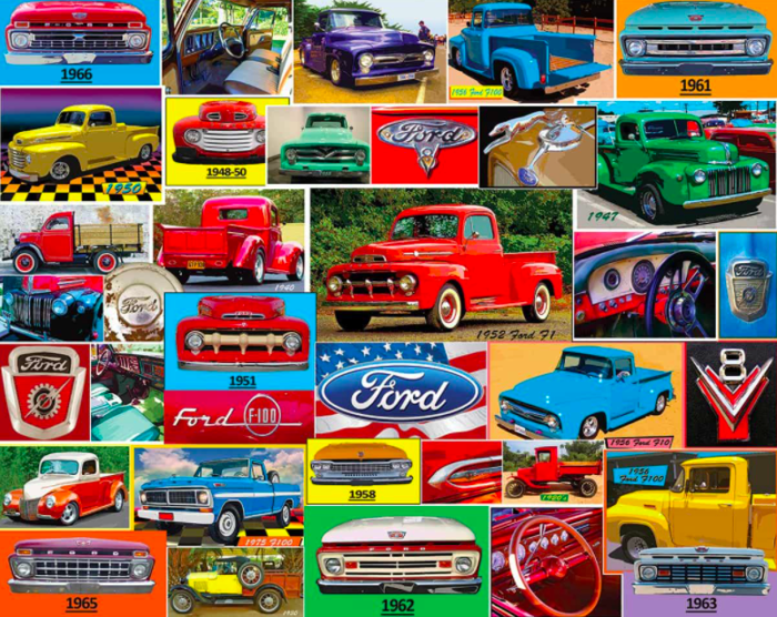White Mountain Puzzles, Classic Ford Pickups, 1000 PCs Jigsaw Puzzle