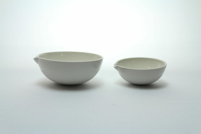 Evaporating Dish Set, Glazed Porcelain, 75 & 150 ml (one of each), Set of 2
