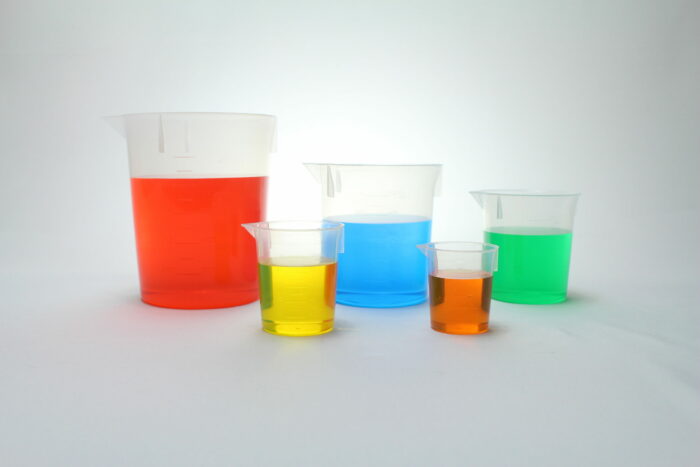 Plastic Beaker Set, Including 50, 100, 250, 500 & 1000 ml (one of each), Set of 5