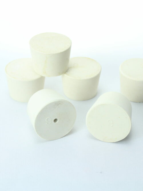 Rubber Stopper, #9, Solid, White