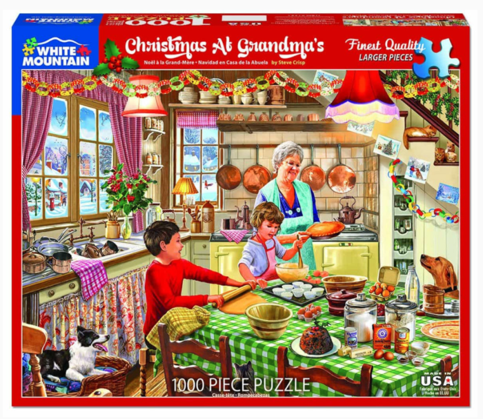 White Mountain Puzzle, Christmas at Grandma’s, 1000 Pcs Jigsaw Puzzle