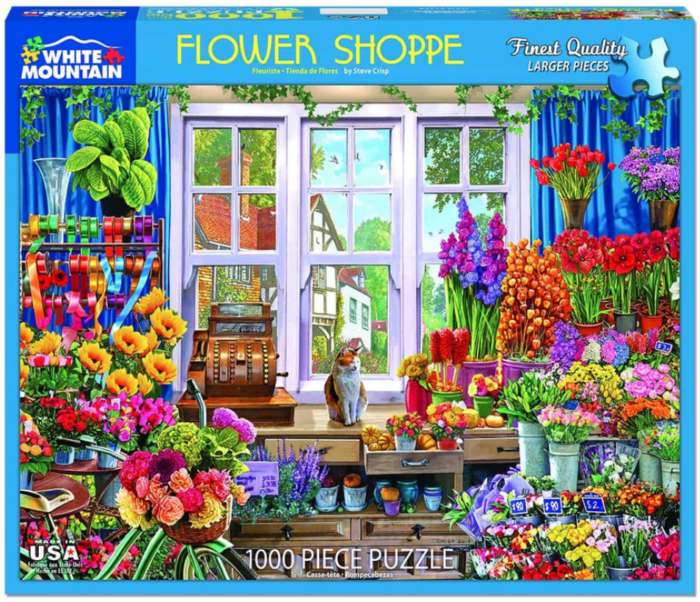 White Mountain Puzzle, Flower Shoppe, 1000 Pcs Jigsaw Puzzle