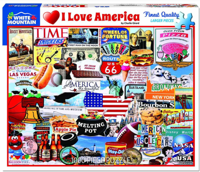 White Mountain Puzzle, I Love America, 1000 Pcs Jigsaw Puzzle