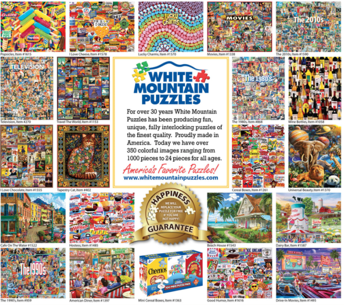 White Mountain Puzzle, License Plates, 1000 Pcs Jigsaw Puzzle
