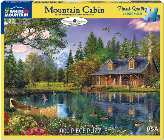 White Mountain Puzzle, Mountain Cabin, 1000 Pcs Jigsaw Puzzle
