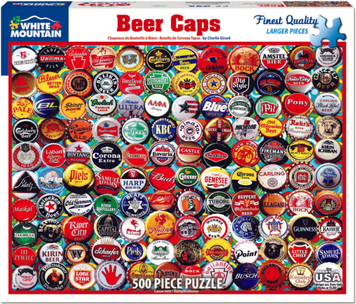 White Mountain Puzzle, Beer Bottle Caps, 500 Pcs Jigsaw Puzzle