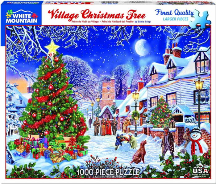 White Mountain Puzzle, Village Christmas Tree, 1000 Pcs Jigsaw Puzzle