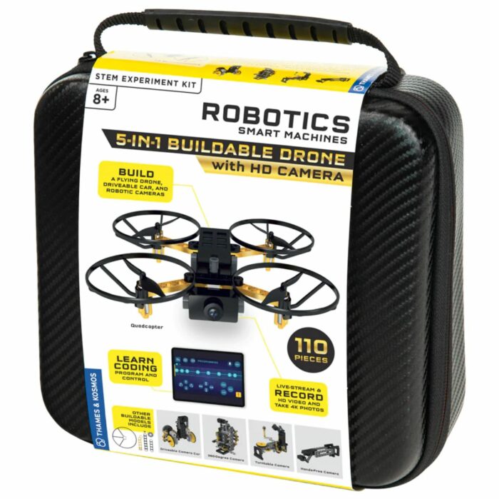 Thames & Kosmos – Robotics: Smart Machines 5-in-1 Buildable Drone with HD Camera