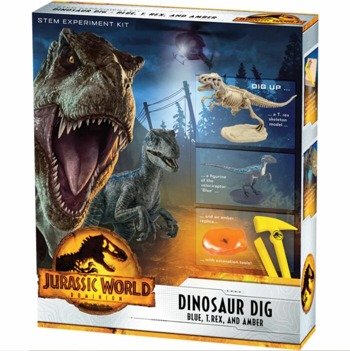 Thames & Kosmos – Jurassic World: Dominion Dinosaur Dig – Blue, T. Rex, and Amber